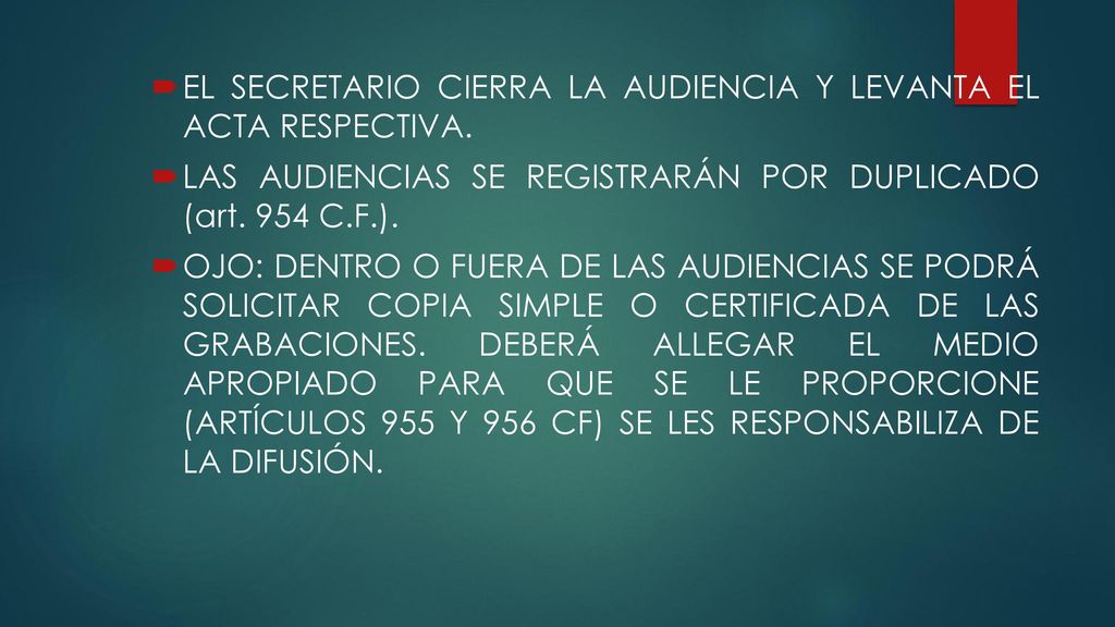 EL SECRETARIO CIERRA LA AUDIENCIA Y LEVANTA EL ACTA RESPECTIVA.