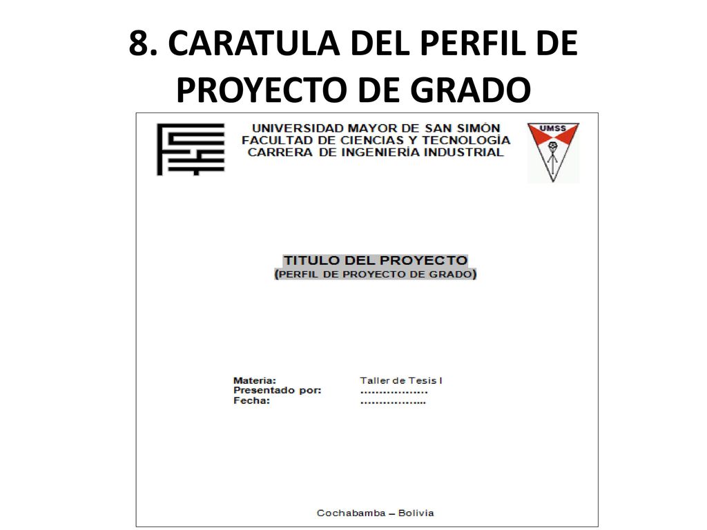 8. CARATULA DEL PERFIL DE PROYECTO DE GRADO