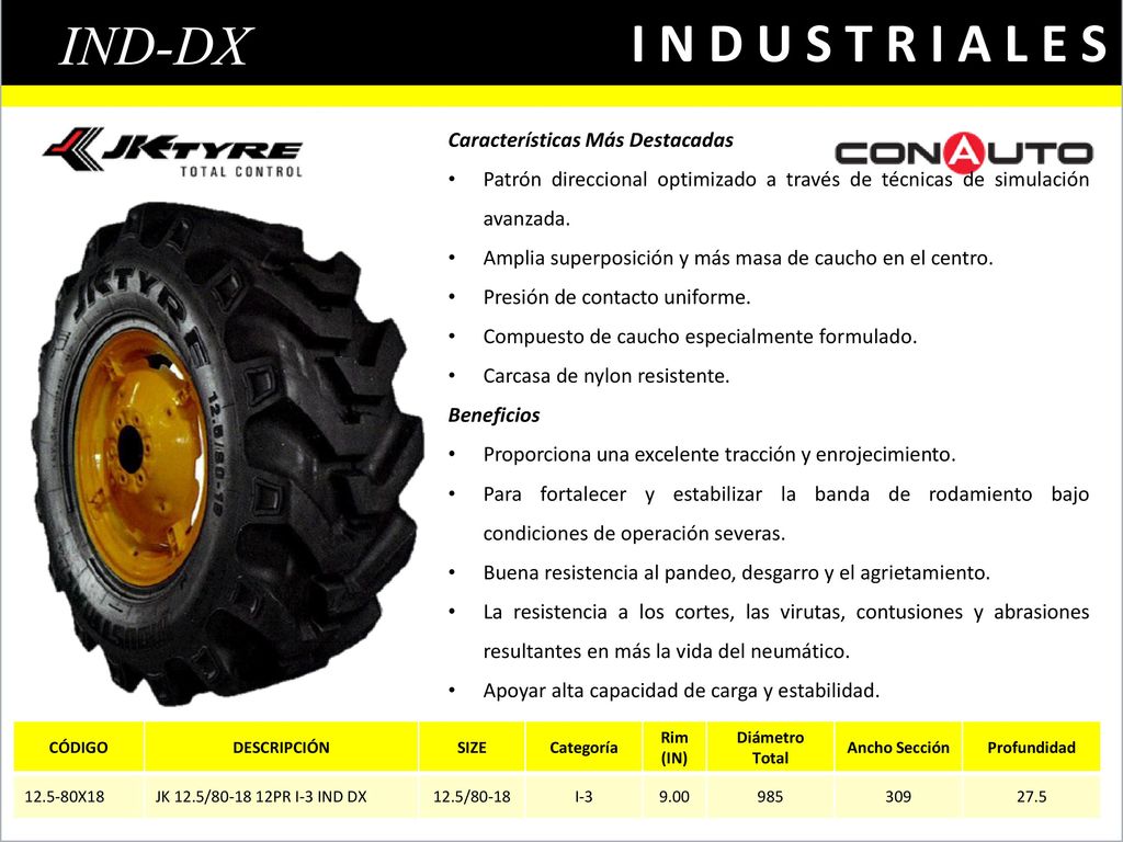 IND-DX I N D U S T R I A L E S Características Más Destacadas