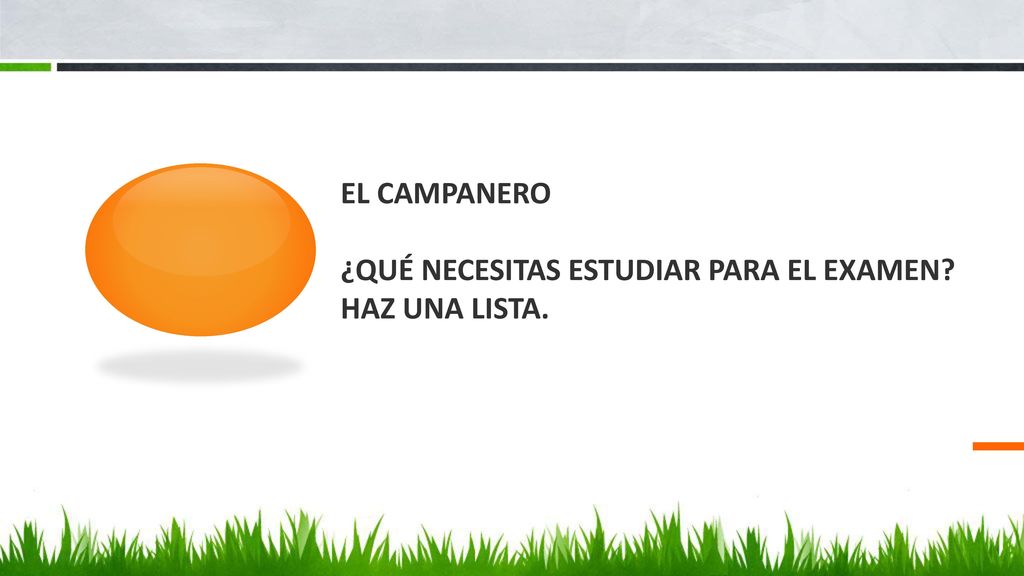 El campanero ¿Qué necesitas estudiar para el examen Haz una lista.