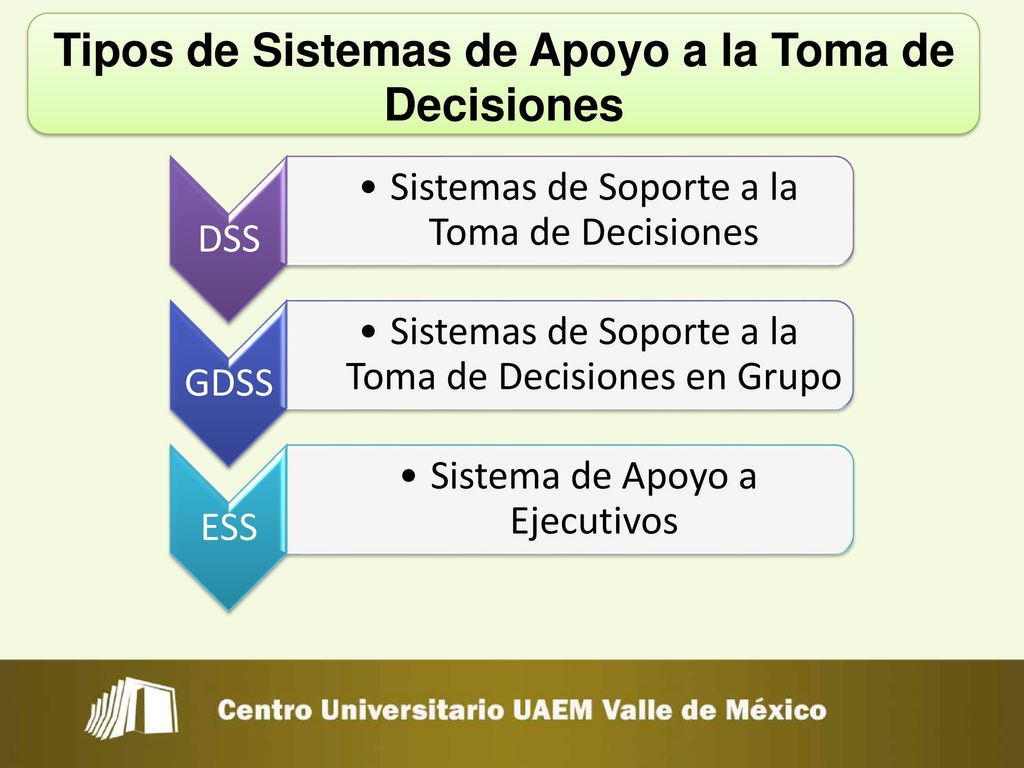 Tipos de Sistemas de Apoyo a la Toma de Decisiones