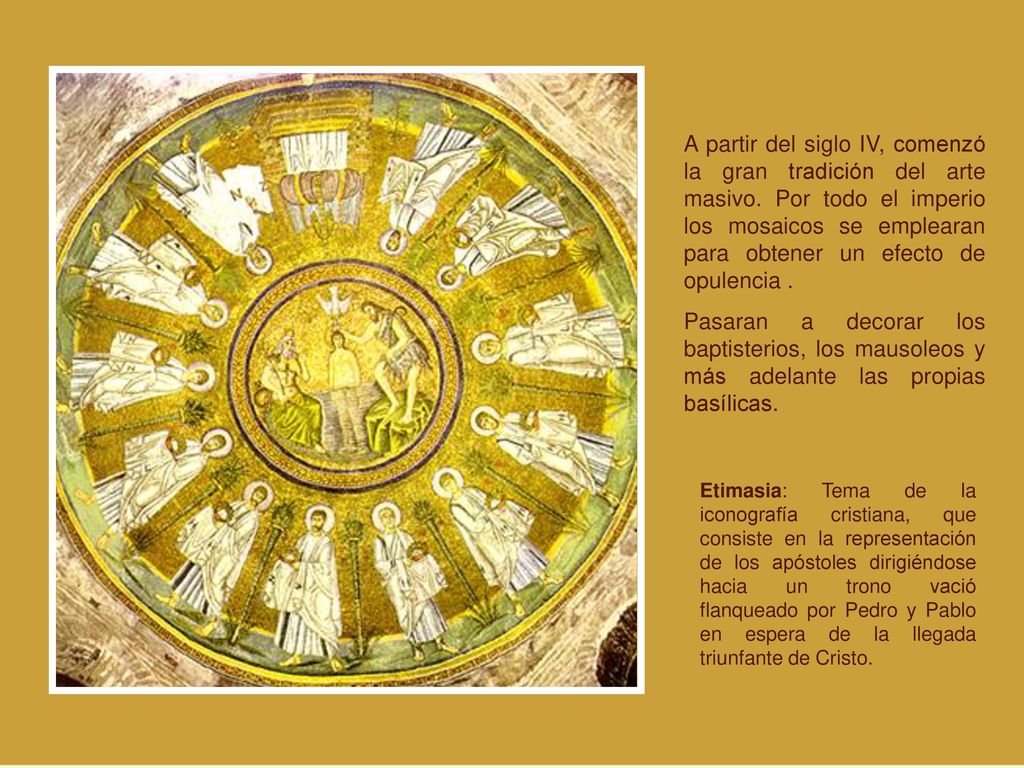 A partir del siglo IV, comenzó la gran tradición del arte masivo