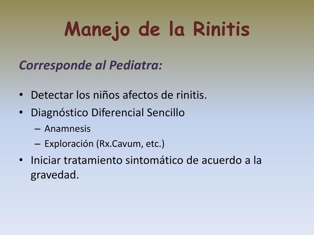 EFECTO DE LOS FÁRMACOS EN LOS SÍNTOMAS DE LA RINITIS