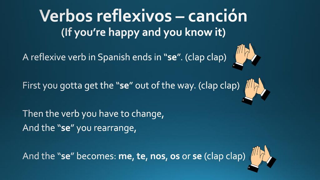 Verbos reflexivos – canción (If you’re happy and you know it)