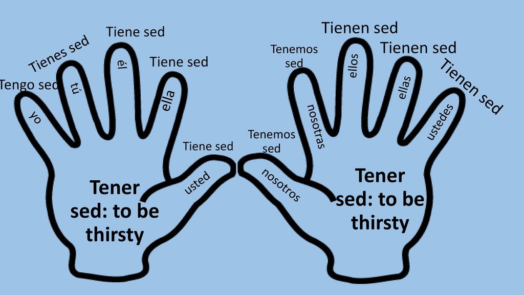 Tener sed: to be thirsty Tener sed: to be thirsty