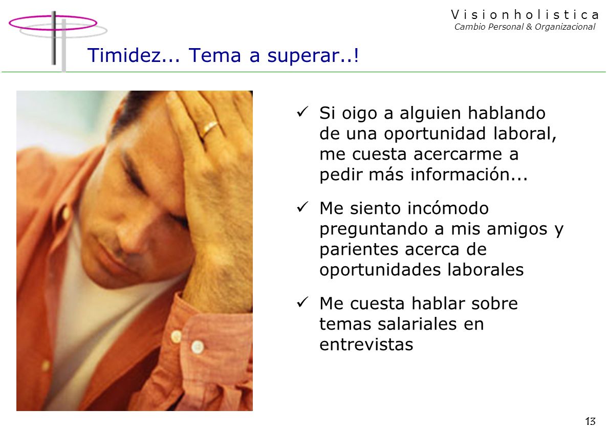 Timidez... Tema a superar..! Si oigo a alguien hablando de una oportunidad laboral, me cuesta acercarme a pedir más información...