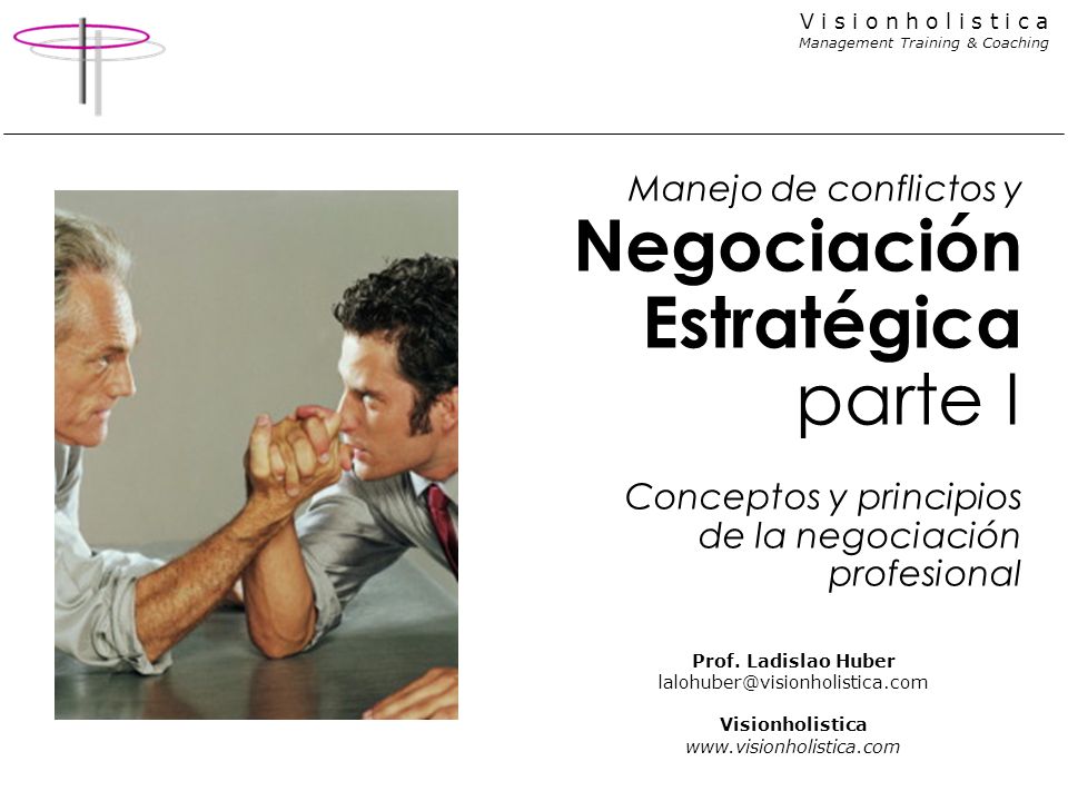 Manejo de conflictos y Negociación Estratégica parte I Conceptos y principios de la negociación profesional