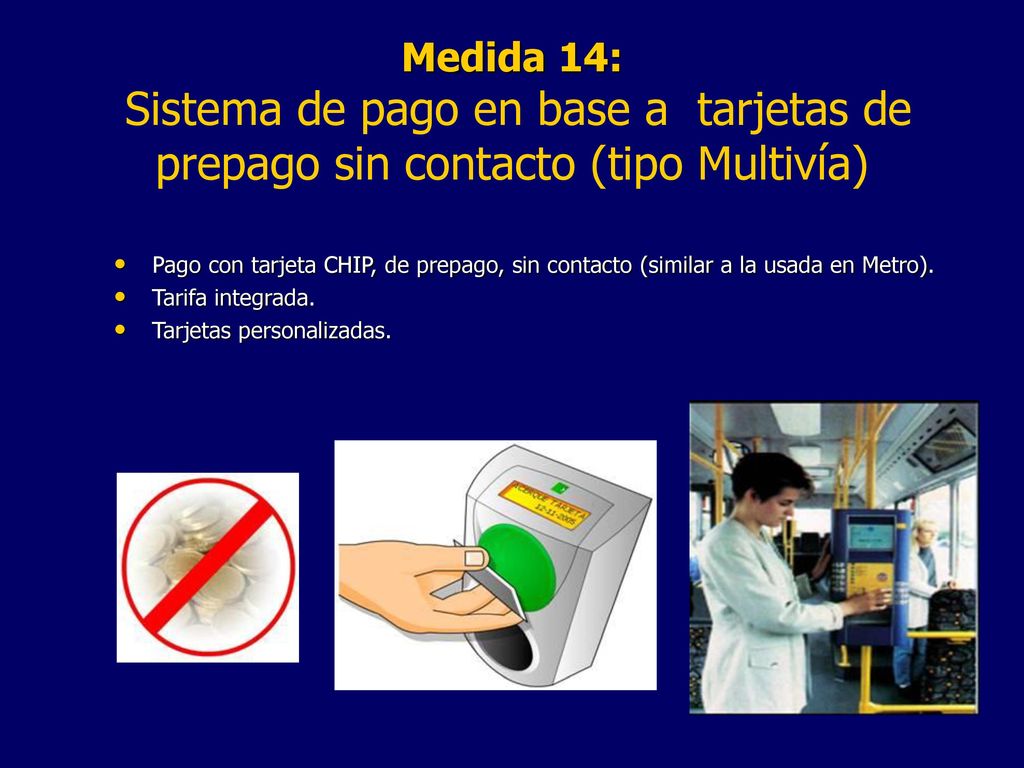 Medida 14: Sistema de pago en base a tarjetas de prepago sin contacto (tipo Multivía)