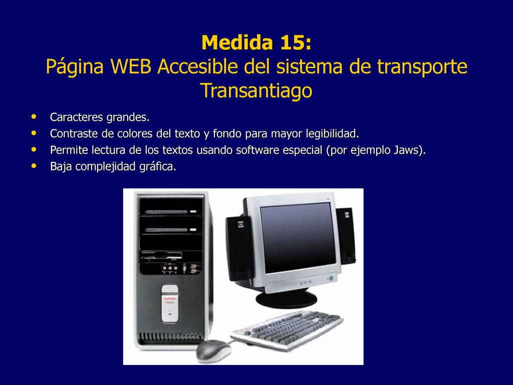 Medida 15: Página WEB Accesible del sistema de transporte Transantiago