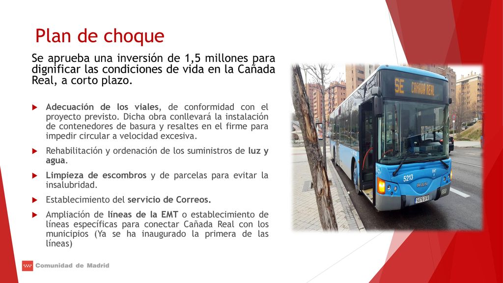 Plan de choque Se aprueba una inversión de 1,5 millones para dignificar las condiciones de vida en la Cañada Real, a corto plazo.