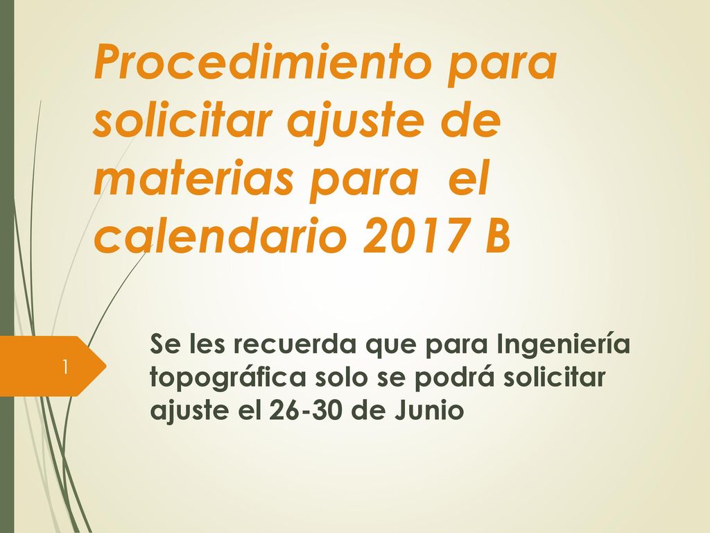 Procedimiento para solicitar ajuste de materias para el calendario 2017 B