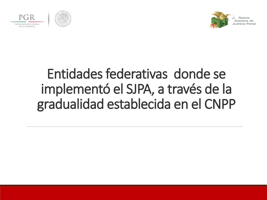 Entidades federativas donde se implementó el SJPA, a través de la gradualidad establecida en el CNPP