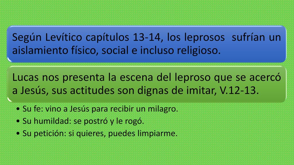 Según Levítico capítulos 13-14, los leprosos sufrían un aislamiento físico, social e incluso religioso.