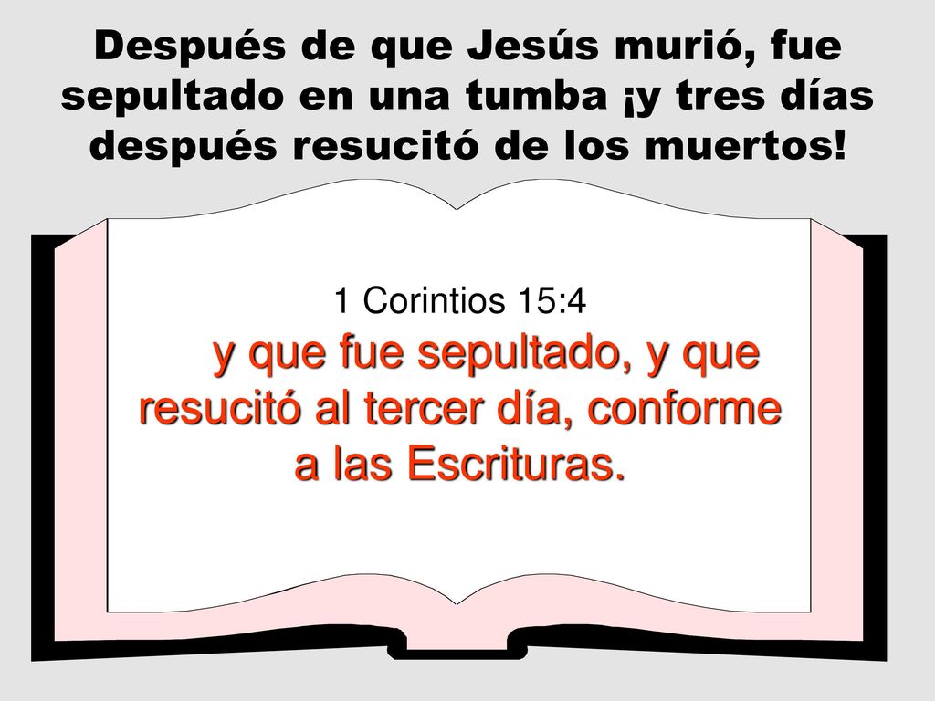 Después de que Jesús murió, fue sepultado en una tumba ¡y tres días después resucitó de los muertos!