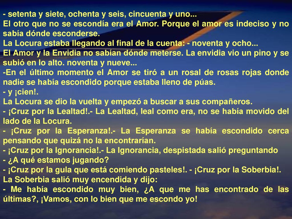 - setenta y siete, ochenta y seis, cincuenta y uno...