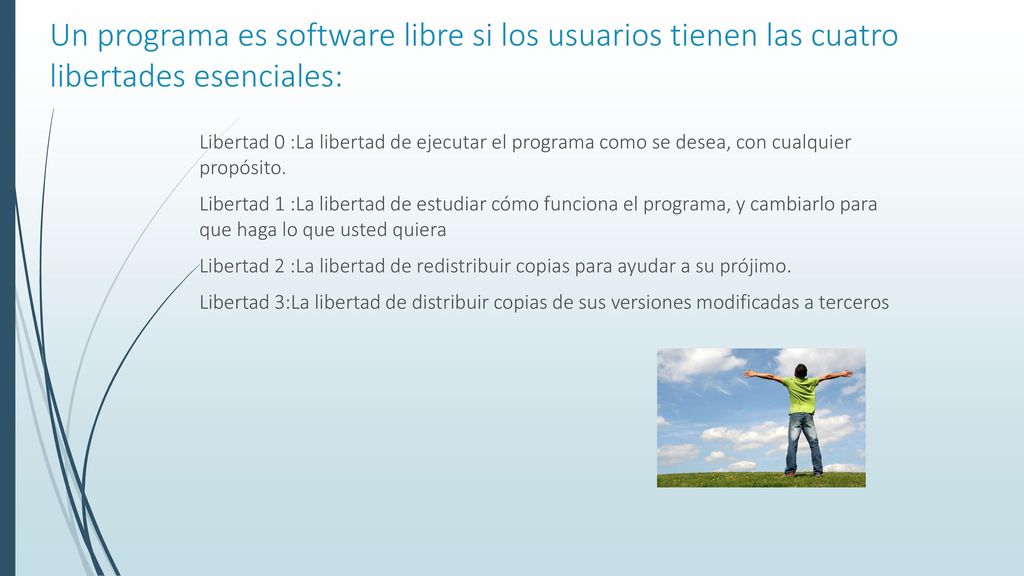 Un programa es software libre si los usuarios tienen las cuatro libertades esenciales: