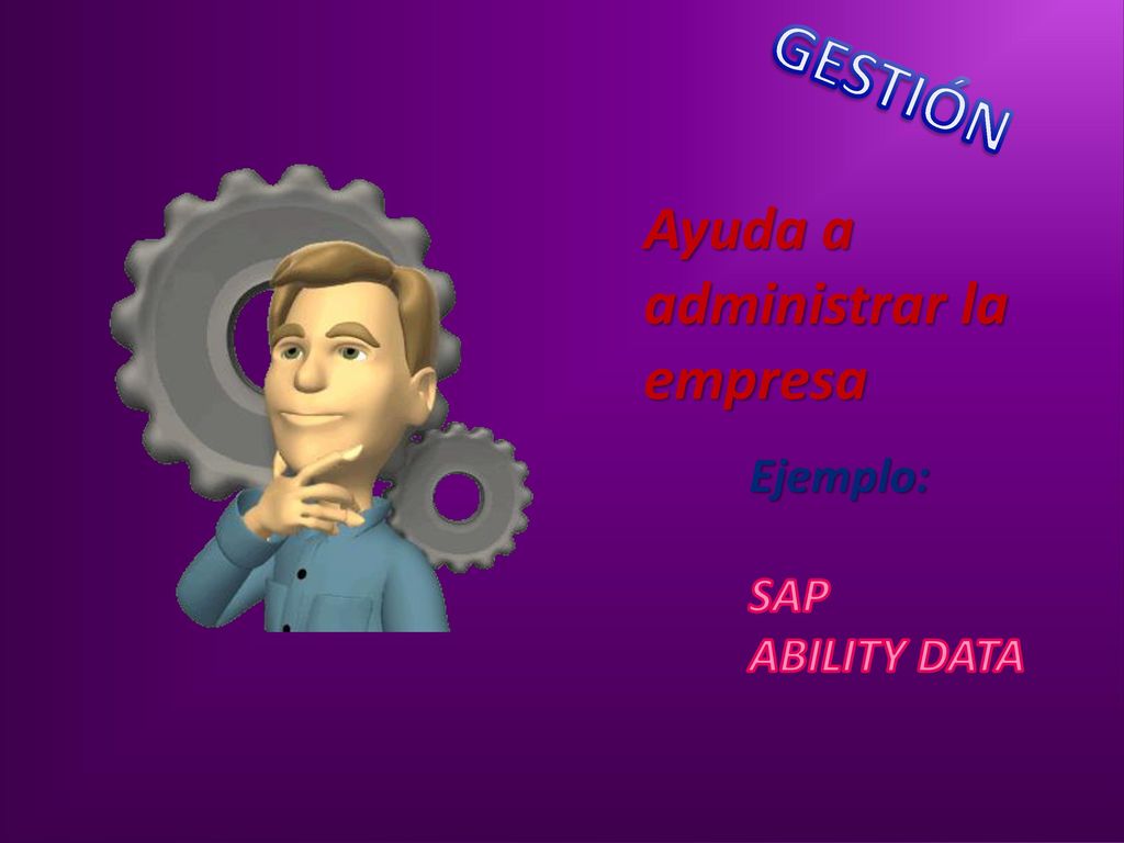 GESTIÓN Ayuda a administrar la empresa Ejemplo: SAP ABILITY DATA