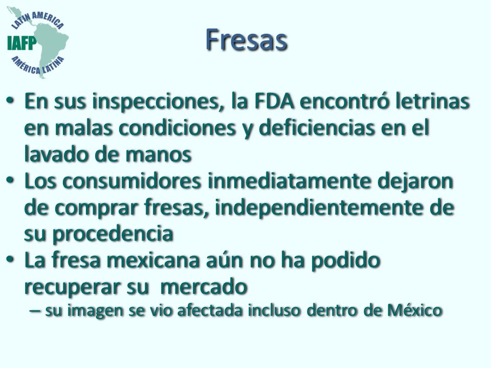 Fresas En sus inspecciones, la FDA encontró letrinas en malas condiciones y deficiencias en el lavado de manos.