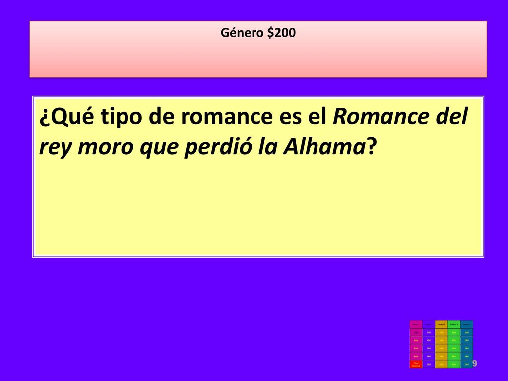 ¿Qué tipo de romance es el Romance del rey moro que perdió la Alhama