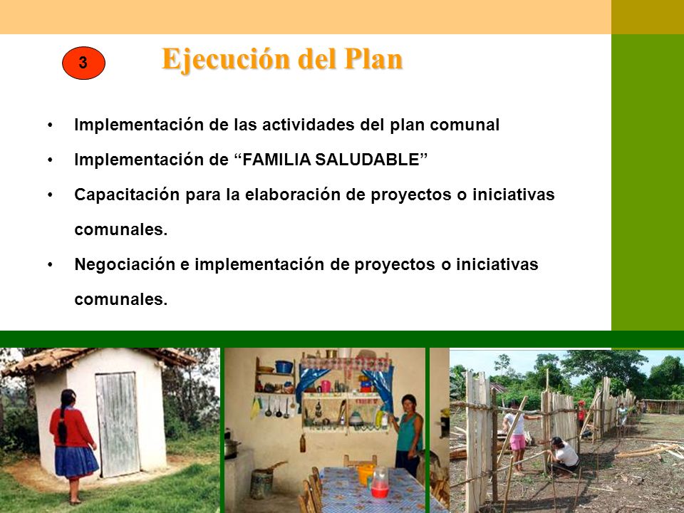 Ejecución del Plan 3. Implementación de las actividades del plan comunal. Implementación de FAMILIA SALUDABLE