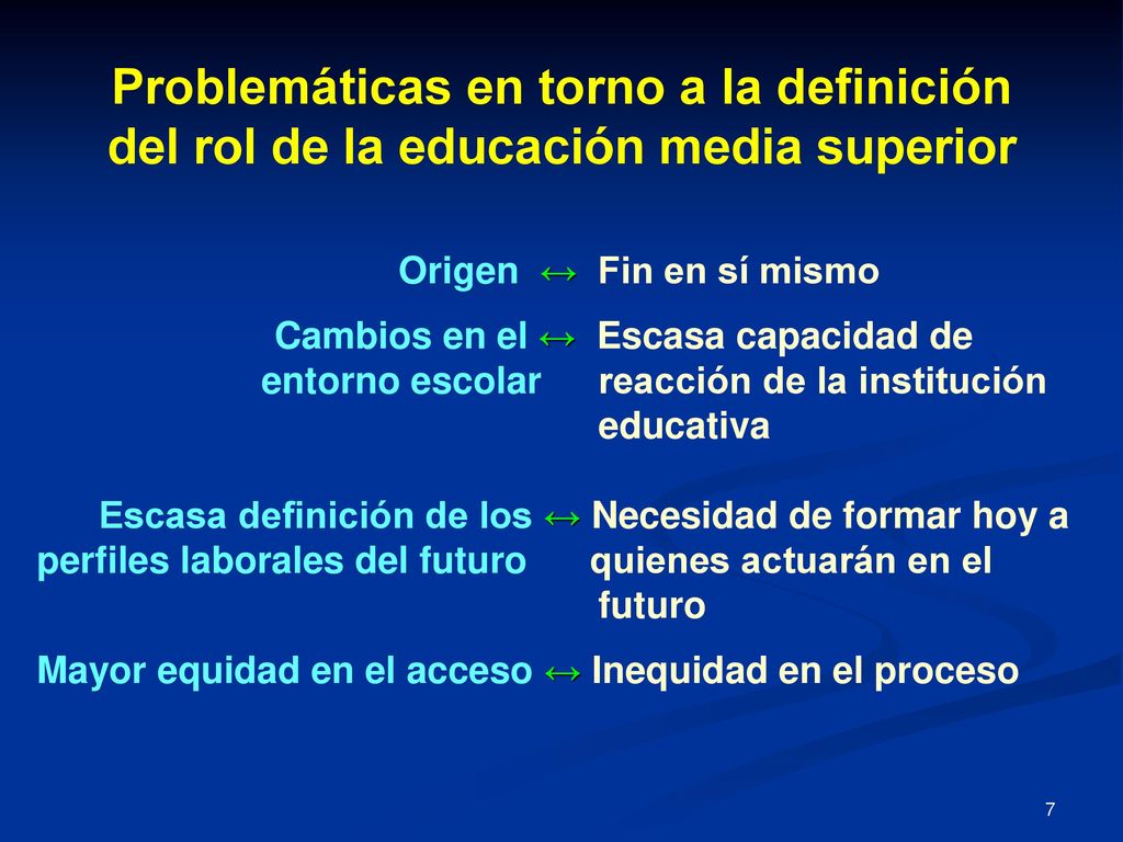 Problemáticas en torno a la definición del rol de la educación media superior