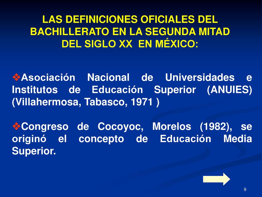 LAS DEFINICIONES OFICIALES DEL BACHILLERATO EN LA SEGUNDA MITAD DEL SIGLO XX EN MÉXICO: