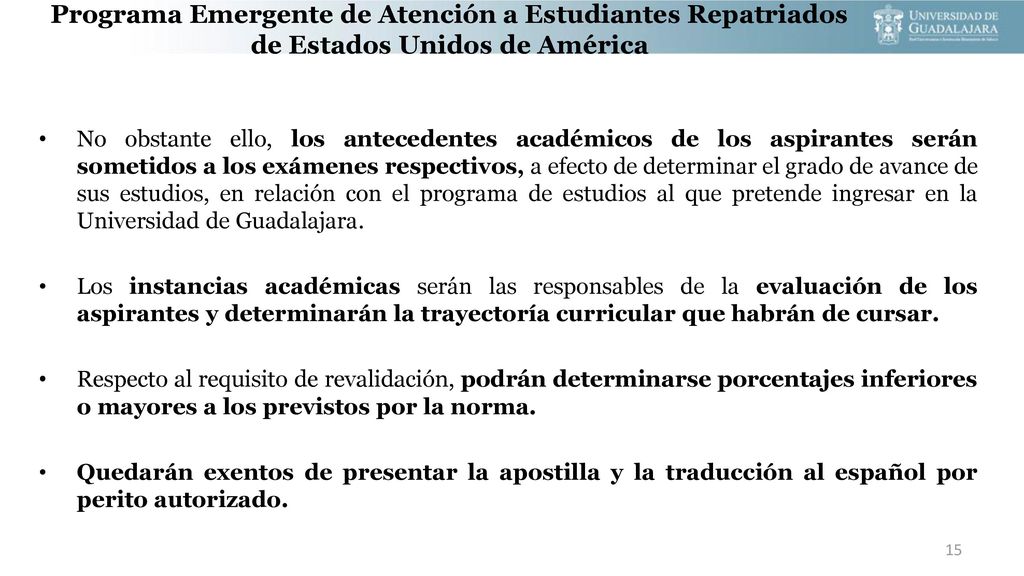 Programa Emergente de Atención a Estudiantes Repatriados de Estados Unidos de América