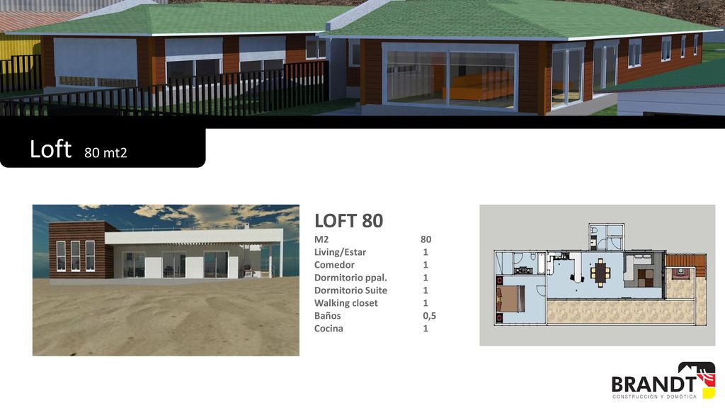 Loft 80 mt2 LOFT 80 M2 80 Living/Estar 1 Comedor 1 Dormitorio ppal. 1