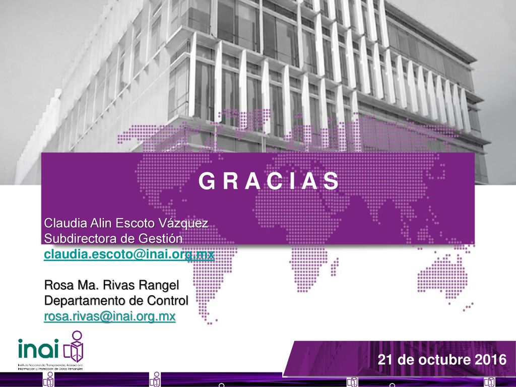 G R A C I A S 21 de octubre 2016 Claudia Alin Escoto Vázquez