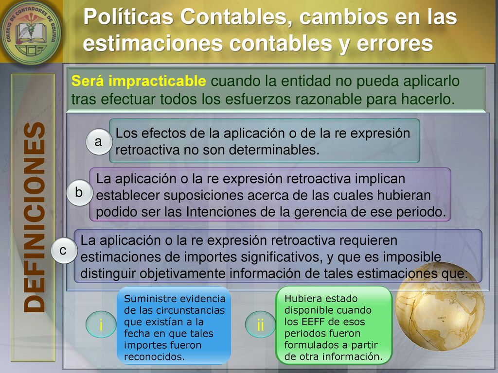 Políticas Contables, cambios en las estimaciones contables y errores