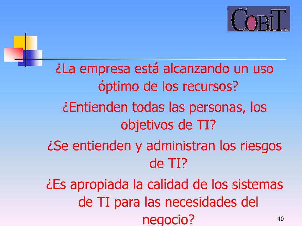 ¿La empresa está alcanzando un uso óptimo de los recursos