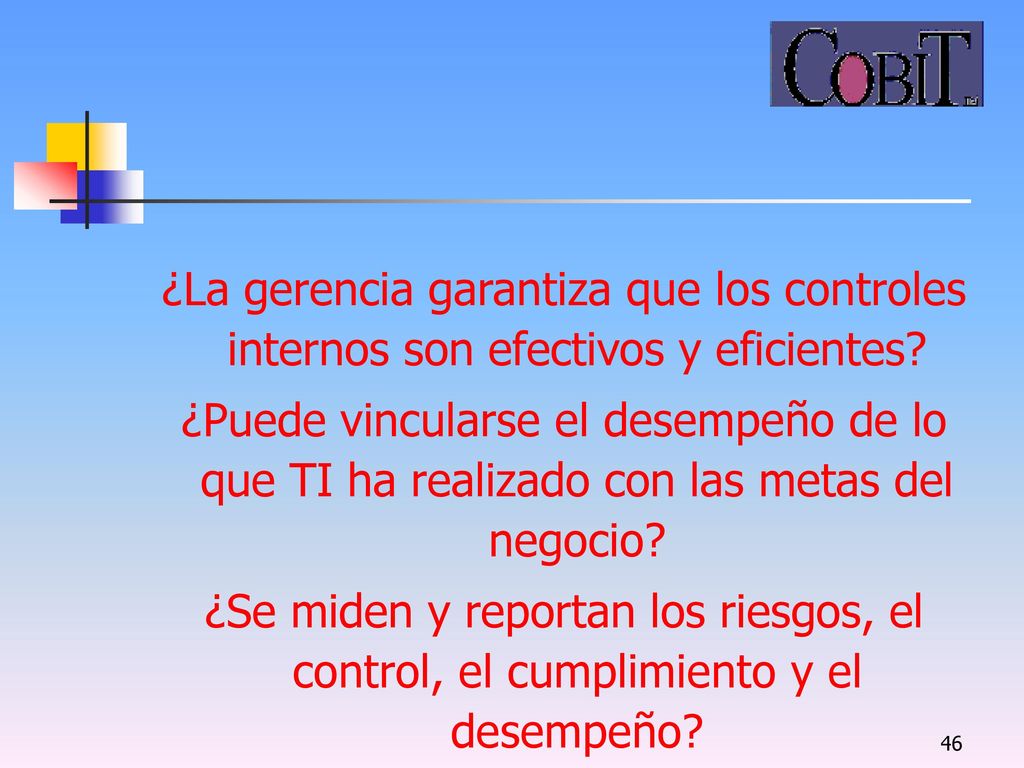 ¿La gerencia garantiza que los controles internos son efectivos y eficientes