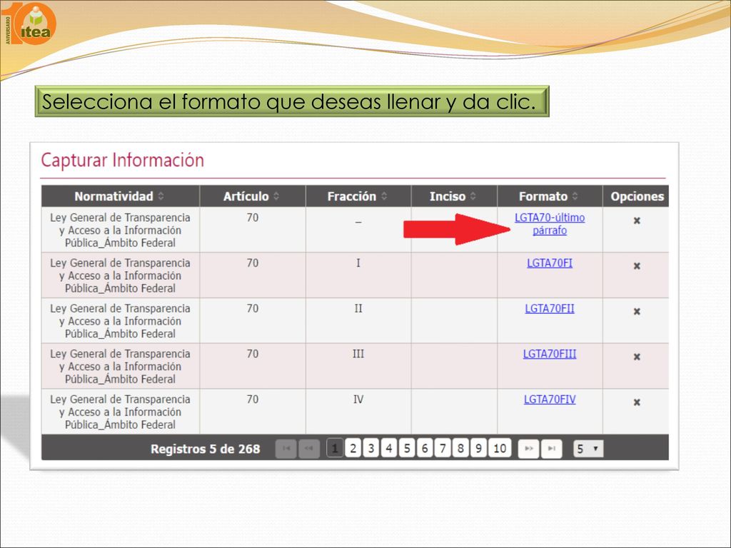 Selecciona el formato que deseas llenar y da clic.
