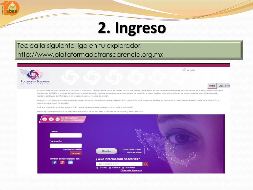 2. Ingreso Teclea la siguiente liga en tu explorador: