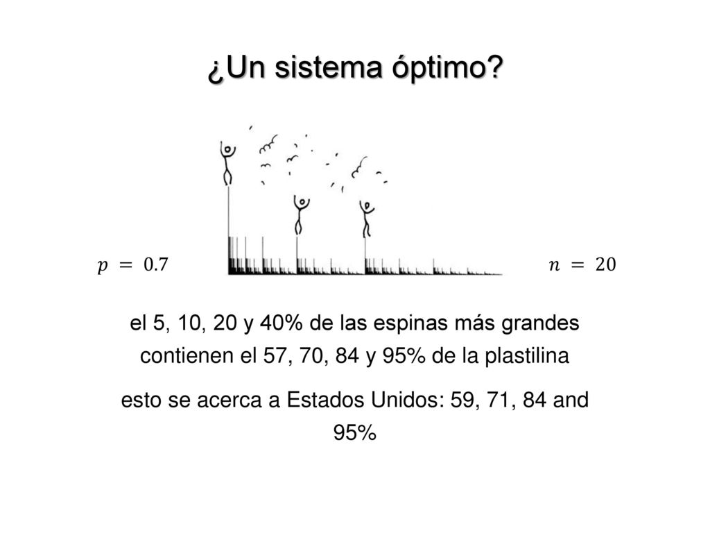 ¿Un sistema óptimo el 5, 10, 20 y 40% de las espinas más grandes