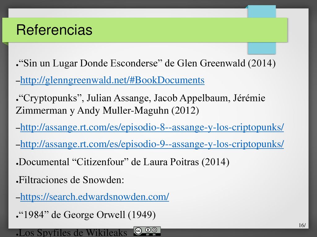 Referencias Sin un Lugar Donde Esconderse de Glen Greenwald (2014)