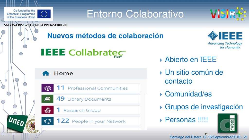 Entorno Colaborativo Nuevos métodos de colaboración Abierto en IEEE