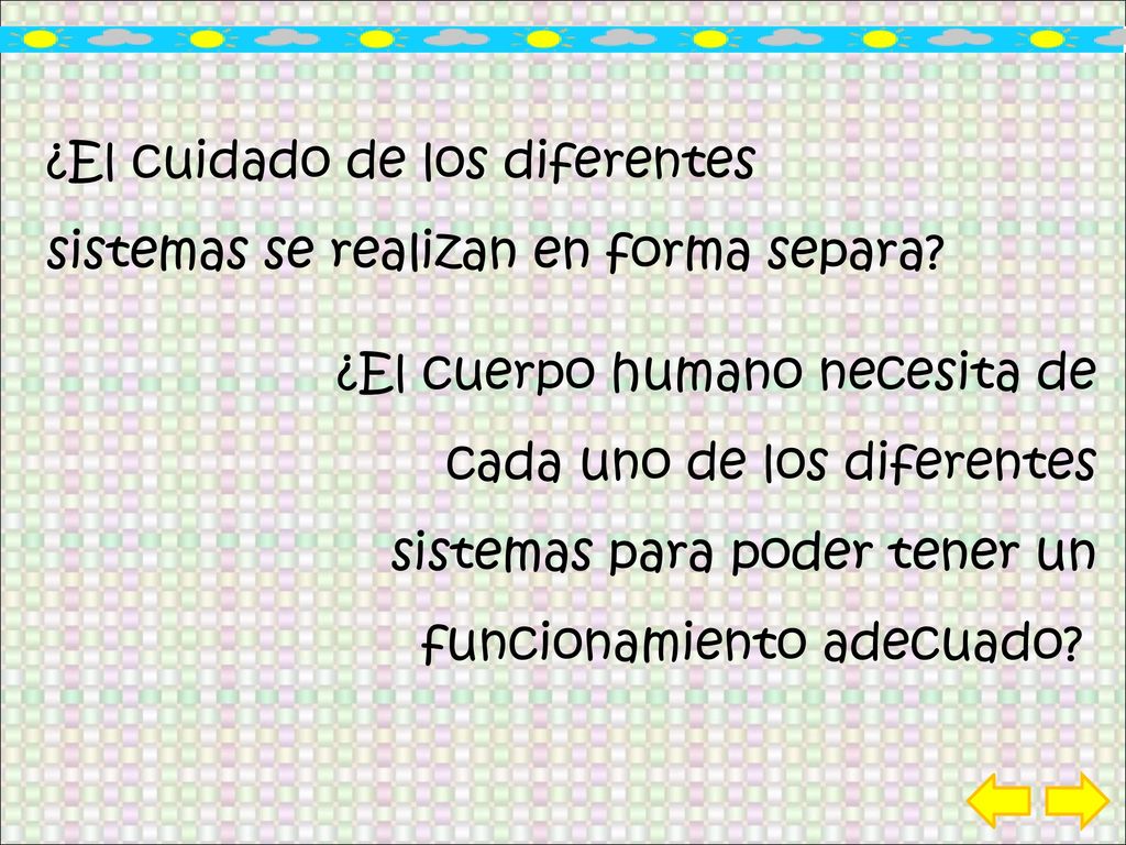 ¿El cuidado de los diferentes sistemas se realizan en forma separa