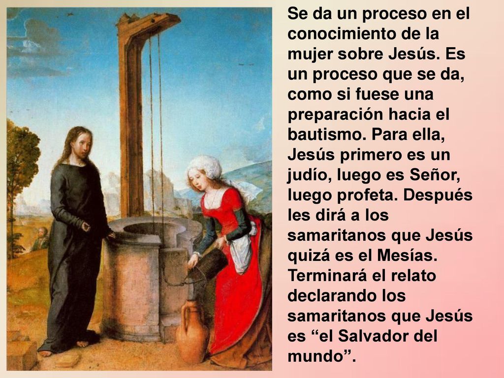 Se da un proceso en el conocimiento de la mujer sobre Jesús