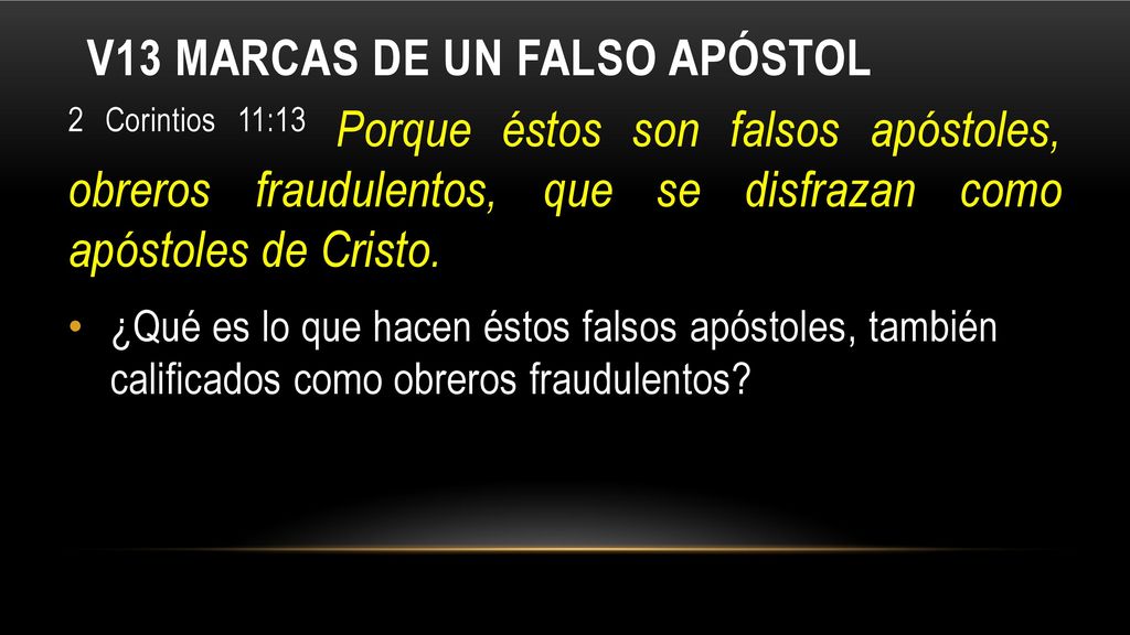 V13 Marcas de un falso apóstol