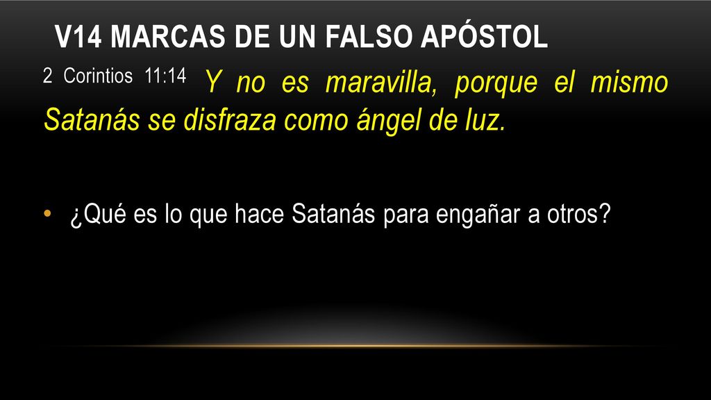 V14 Marcas de un falso apóstol