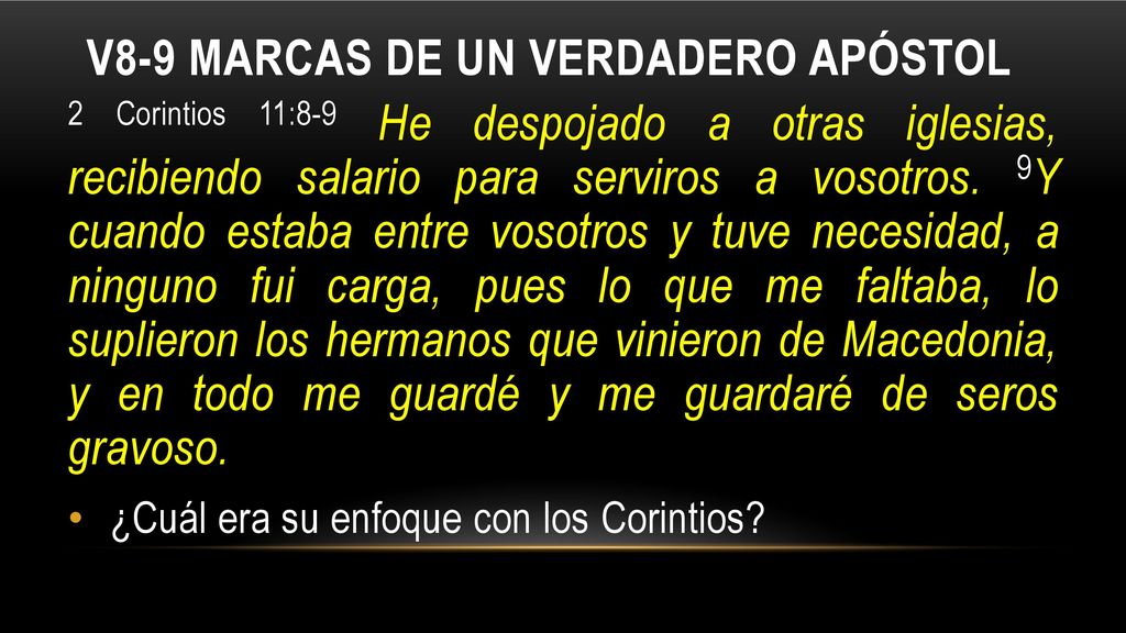 V8-9 Marcas de un verdadero apóstol