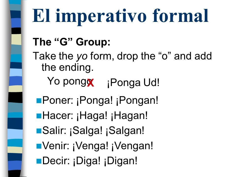 El imperativo formal X The G Group: