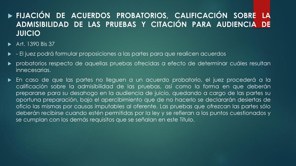 FIJACIÓN DE ACUERDOS PROBATORIOS, CALIFICACIÓN SOBRE LA ADMISIBILIDAD DE LAS PRUEBAS Y CITACIÓN PARA AUDIENCIA DE JUICIO