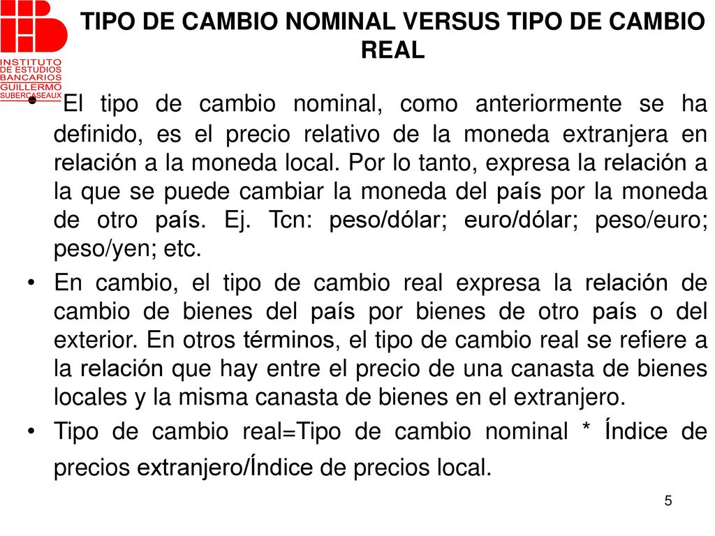 TIPO DE CAMBIO NOMINAL VERSUS TIPO DE CAMBIO REAL