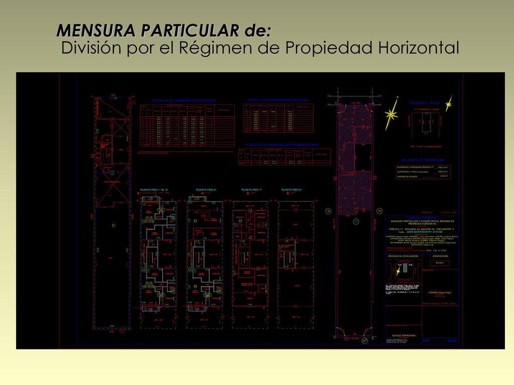 MENSURA PARTICULAR de: División por el Régimen de Propiedad Horizontal