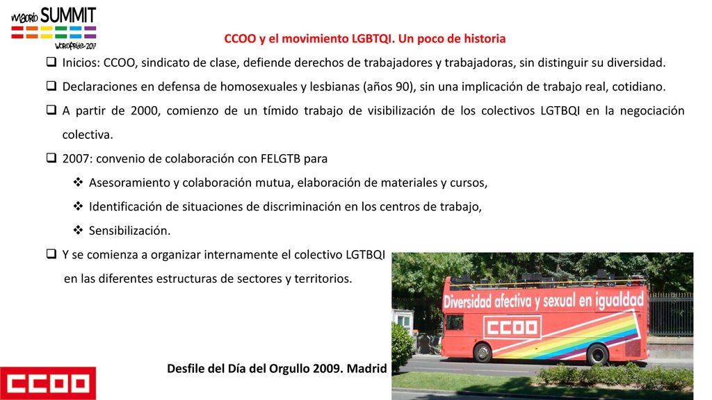 CCOO y el movimiento LGBTQI. Un poco de historia