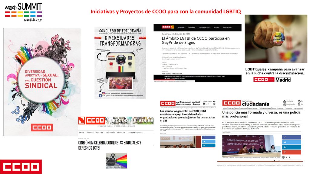 Iniciativas y Proyectos de CCOO para con la comunidad LGBTIQ