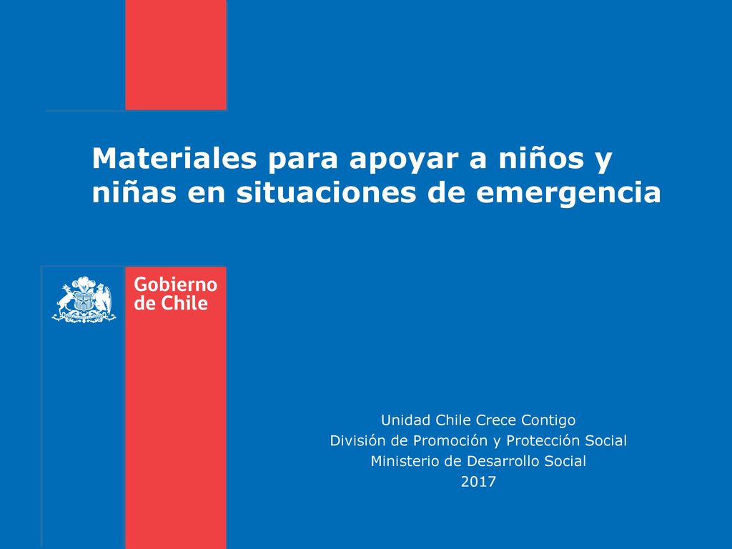 Materiales para apoyar a niños y niñas en situaciones de emergencia
