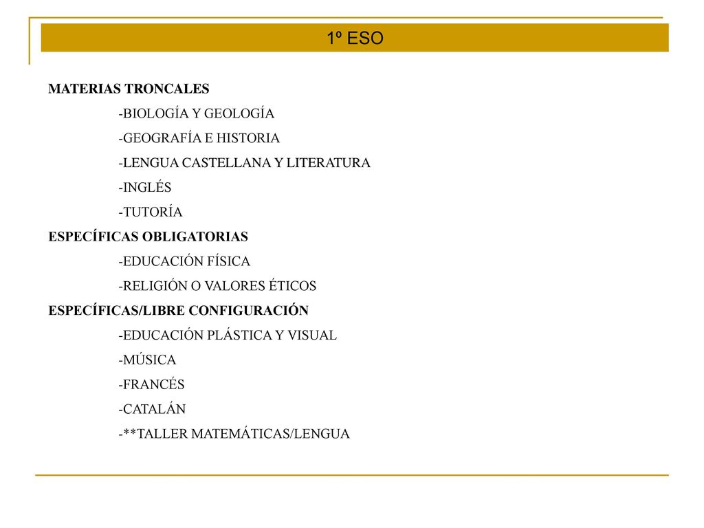 1º ESO MATERIAS TRONCALES BIOLOGÍA Y GEOLOGÍA GEOGRAFÍA E HISTORIA